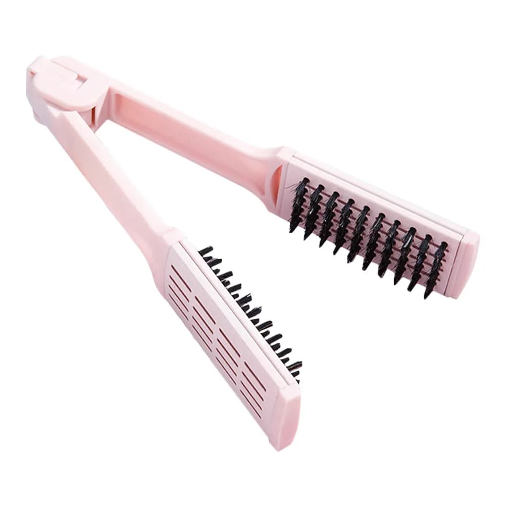 Pettine a V per Lisciare i Capelli, Strumento di Styling per Lisciare e Arricciare, Spazzola Compatta Portatile da Viaggio per Donne