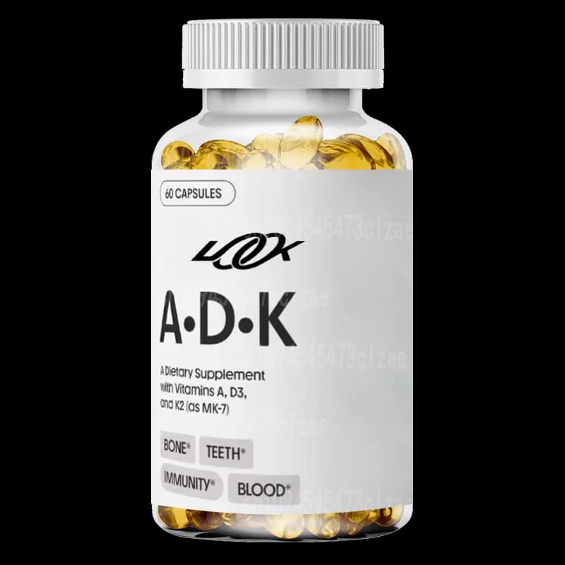 Adk Supplement Supporta Osso - Contains Vitamins A, D3, and K2 (Mk-7) - Vegetarian, No Glutine and Soia -60 Capsules