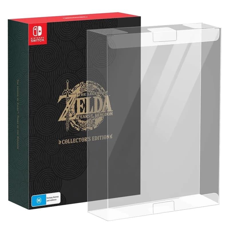 1pc custodia protettiva trasparente cristallo senza acidi per Legend of Tears of the Kingdom Collectors Edition (Switch 2023) PET trasparente