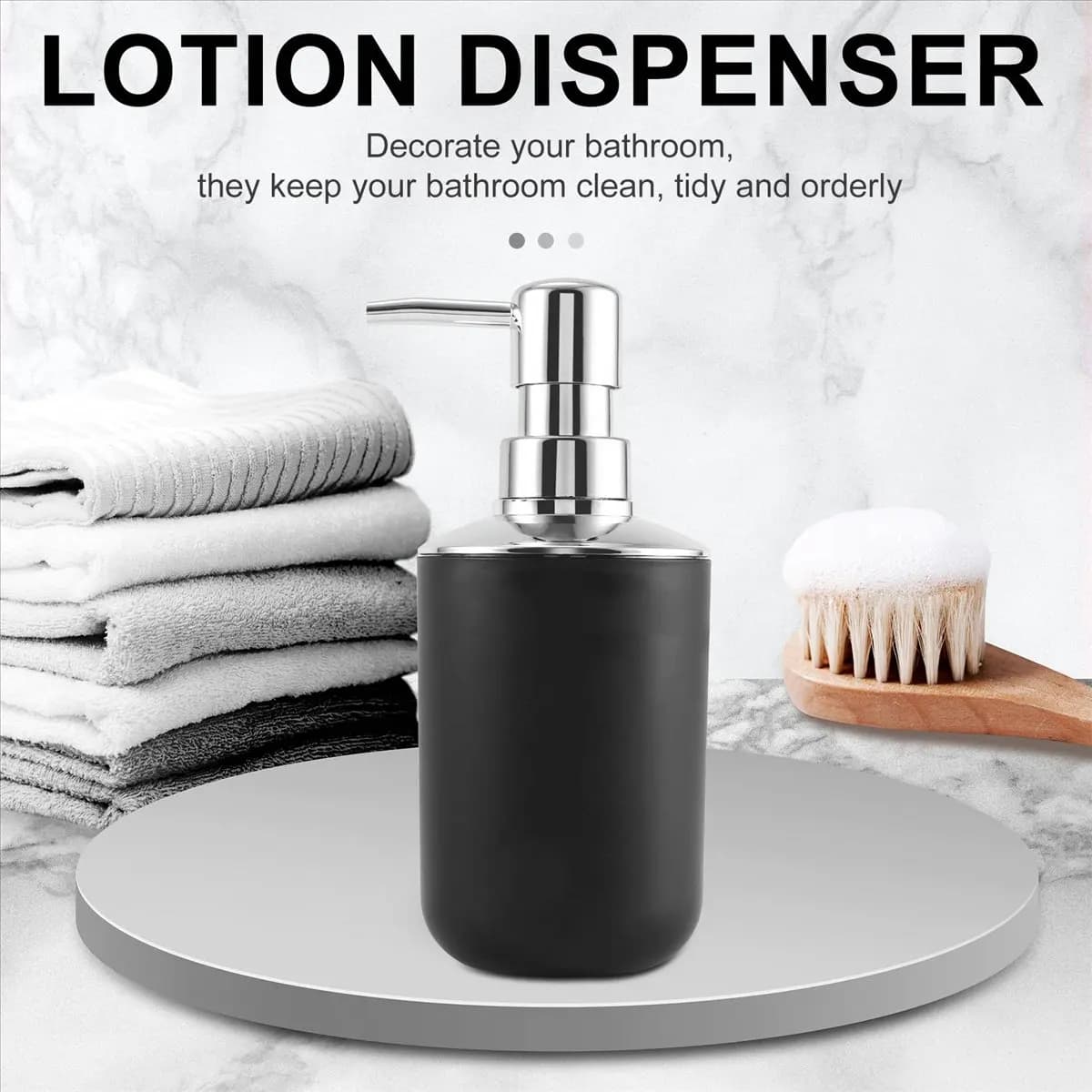 (ABLP) Set di 4 Accessori per Bagno in Plastica, Set di Accessori per WC con Portaspazzolino, Bicchiere per Spazzolino (Nero)