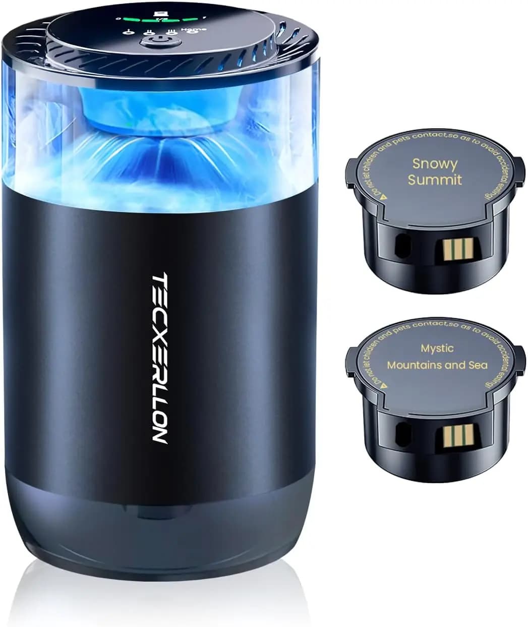 Smart Car Deodorant with USB-C Charging, Automatic Switching, 1600 Sprays, Environmental Light and 2 Fragrances