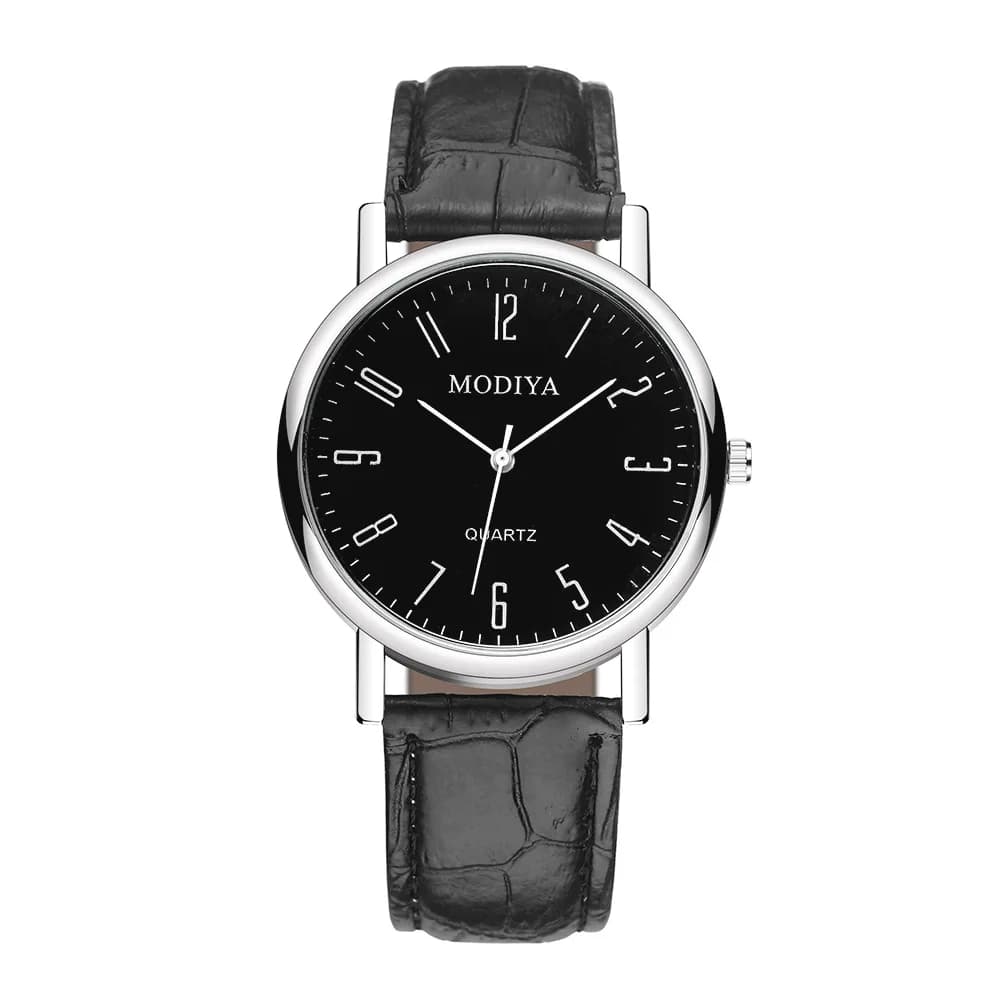 Luxury Leather Strap Analog Watches Business Men's Wrist Watch Ultra Thin Quartz Wrist Watch Women's Simple Casual Men's Watch