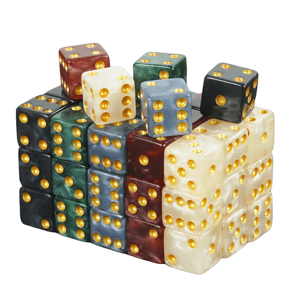 Dadi ad angolo quadrato da 12 mm 10 dadi con punta a 6 facce per giochi da tavolo, feste, DND RPG
