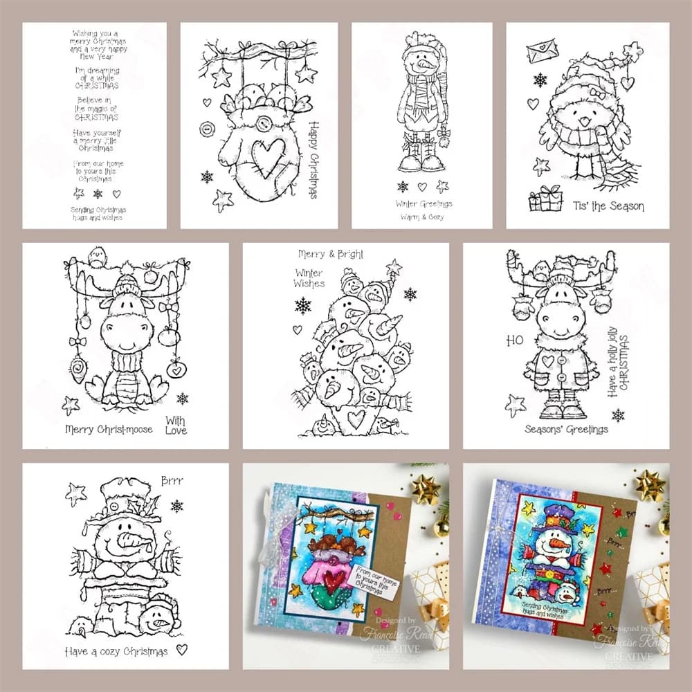 Alce natale pupazzo di neve saluti francobolli e muoiono 2024 nuovi arrivi fustelle in metallo fai da te Scrapbooking carte modello fatto a mano