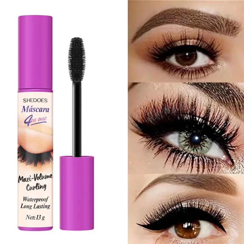 Mascara Impermeabile Allungante per Ciglia, Trucco Donna, Mascara Impermeabile Nero con Fibre di Seta, Cosmetici Coreani Nuovi