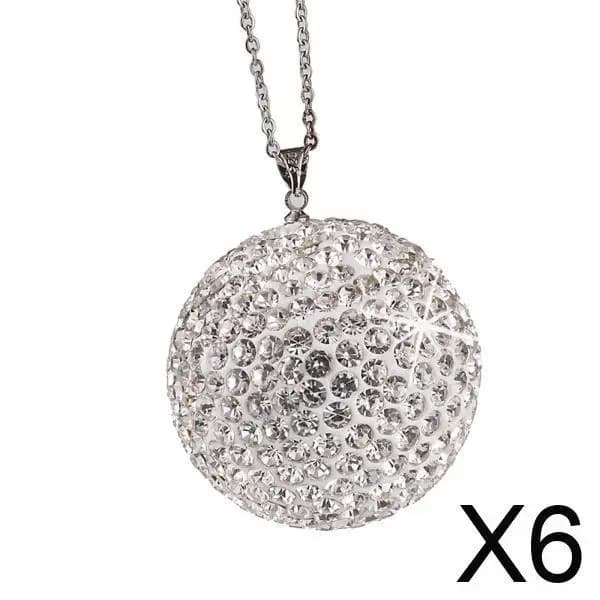 Ciondolo da appendere per auto con strass scintillanti, ciondolo per specchietto retrovisore, sfera di cristallo, ornamento automatico per accessori interni per auto