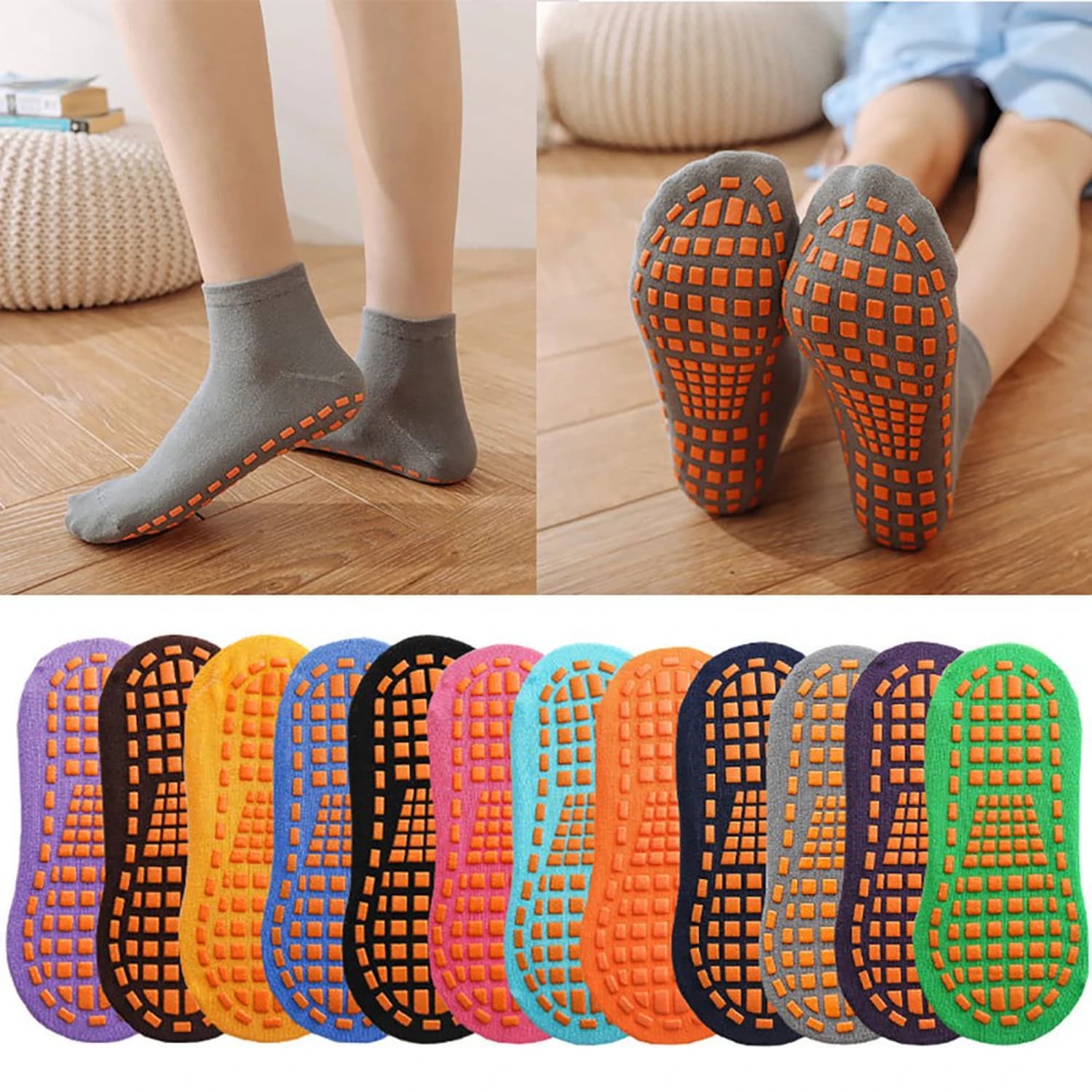 Women's Non Slip Grip Socks for Yoga Pilates - Slipper Socks with Grippers