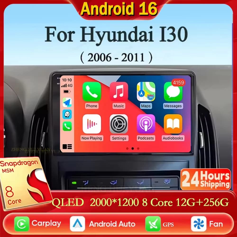 Android 15 Carplay Auto For Hyundai I30 2006 2007 2008 2009 2010 2011 Autoradio Multimedia Video Player GPS Navigation No 2Din