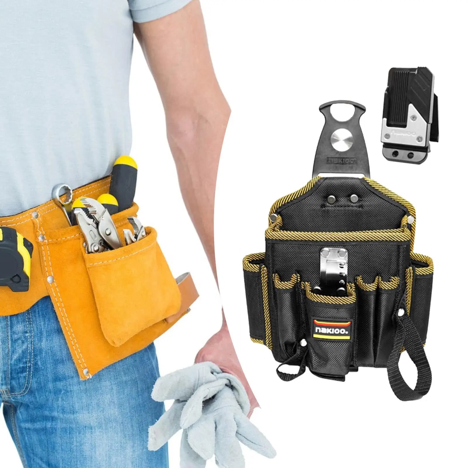 Custodia per attrezzi con clip da cintura Oxford Organizer professionale antigraffio per riparatore elettricista falegname tecnico regalo da uomo