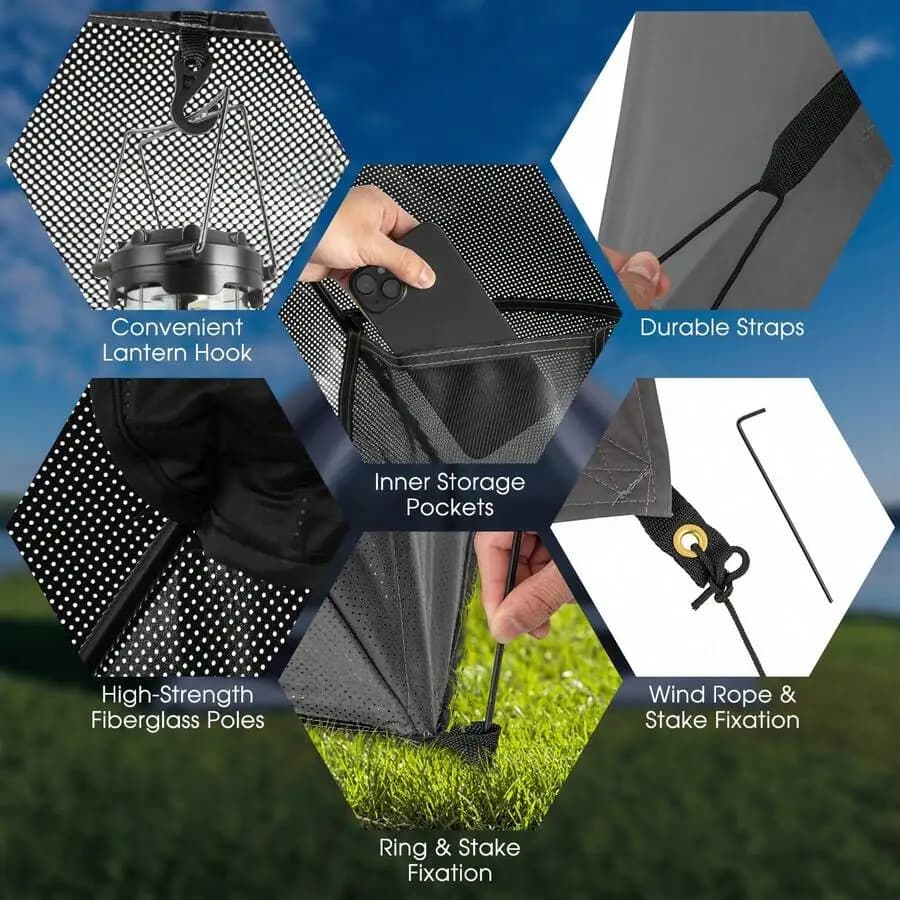 Pop-Up Camping Tent For 2-3 People With Carry Bag And Rainfly