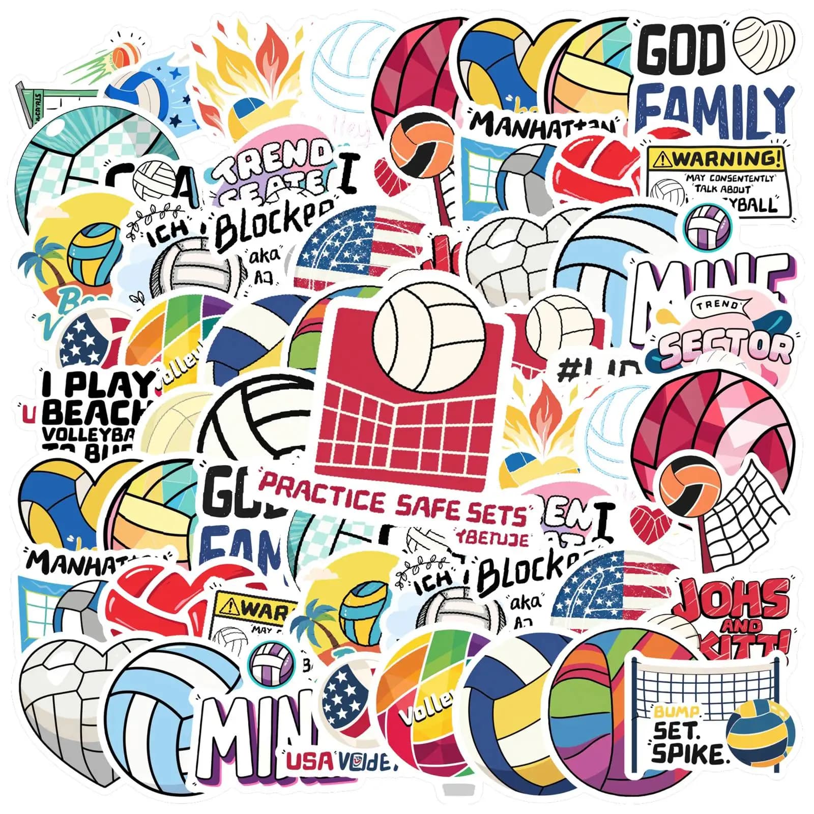 35 adesivi patriottici per pallavolo, adesivi cartoni animati patriottici, adesivi per cancelleria, per laptop, bagagli, scrapbook, fai da te