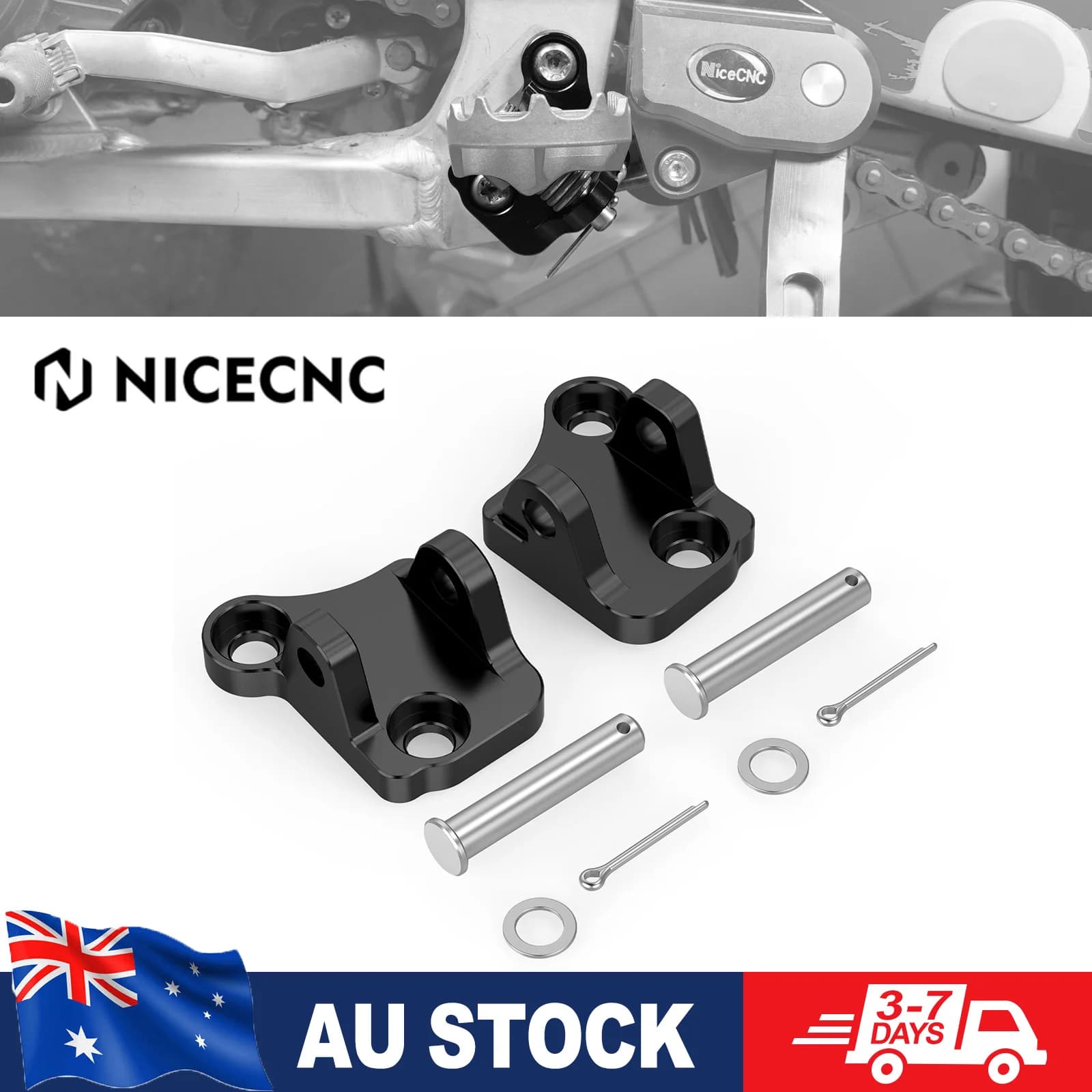 NICECNC Per Yamaha YZ125 YZ250 2005-2023 Pedana Pedane Staffa di Montaggio Inferiore 12 MILLIMETRI Per Yamaha YZ125X 2017-2023 YZ250X 2016-2023