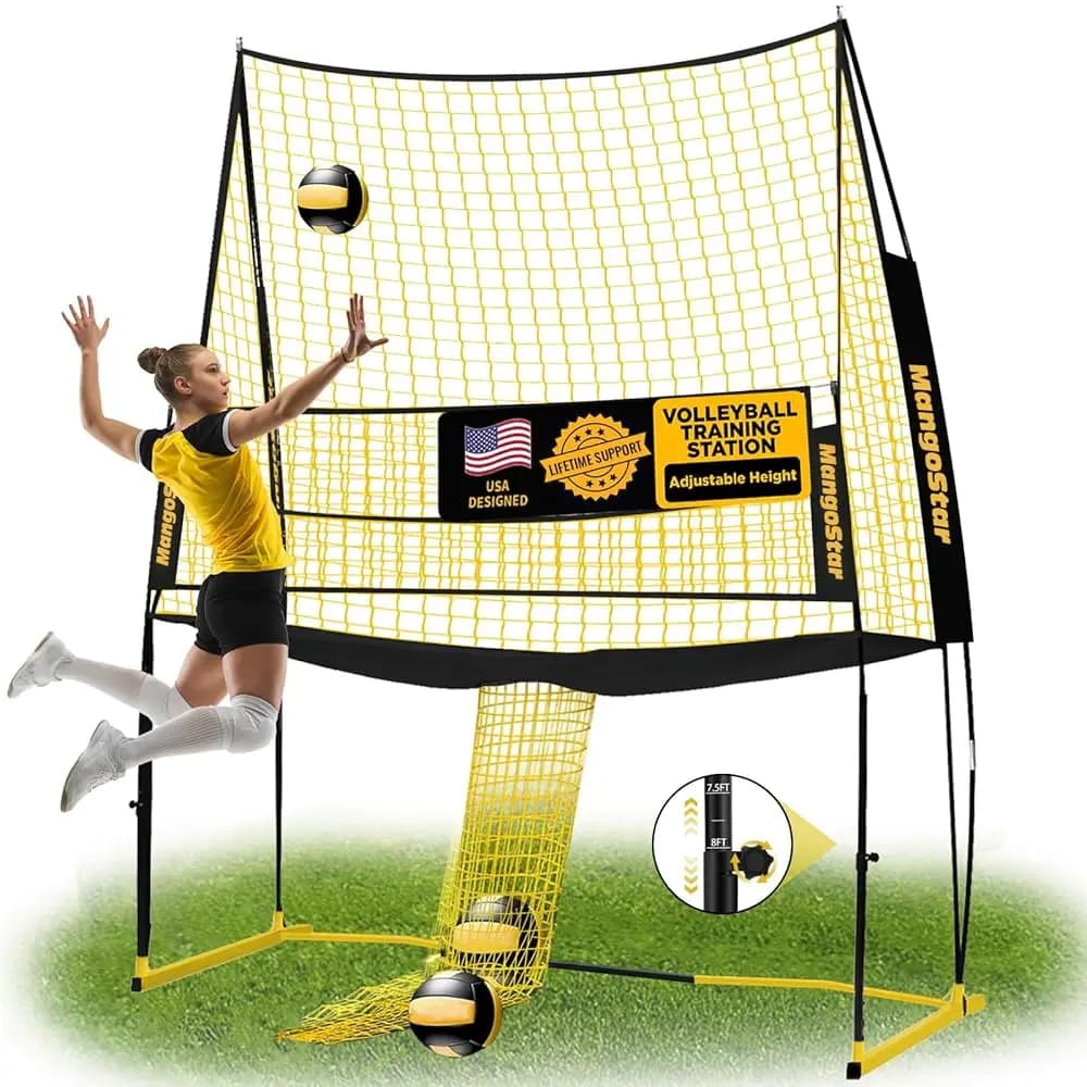 Attrezzatura per Allenamento Pallavolo, Sistema Rete da Pallavolo con Altezza Regolabile Liberamente per Giardino, Rete da Pratica Pallavolo per