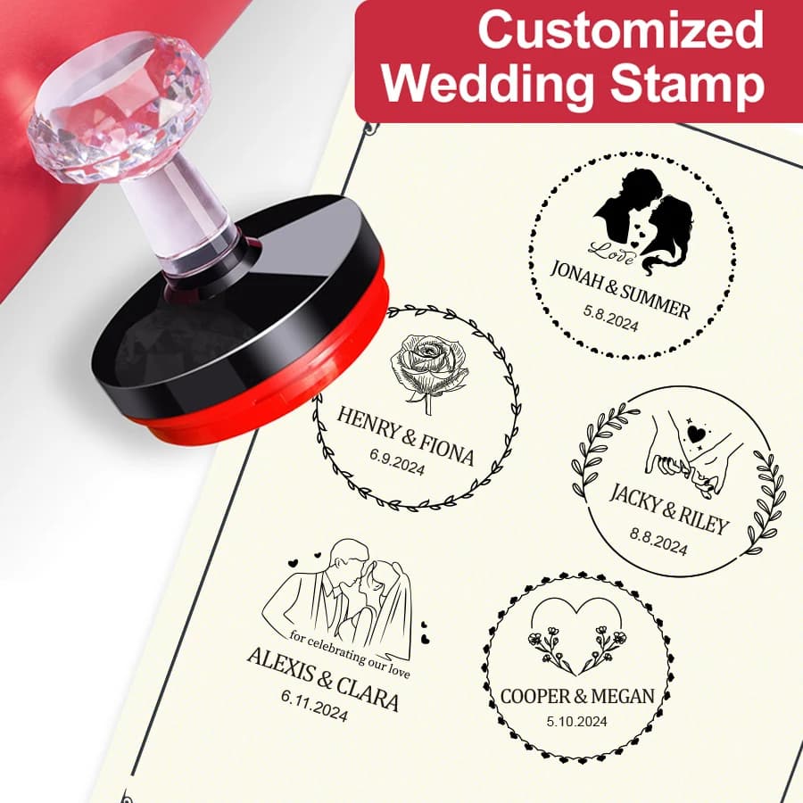 Customized Wedding Seal Stamp Kit for Invitation Cards & Scrapbooking - Personalized Party Decoration Tools with Engraved Logo