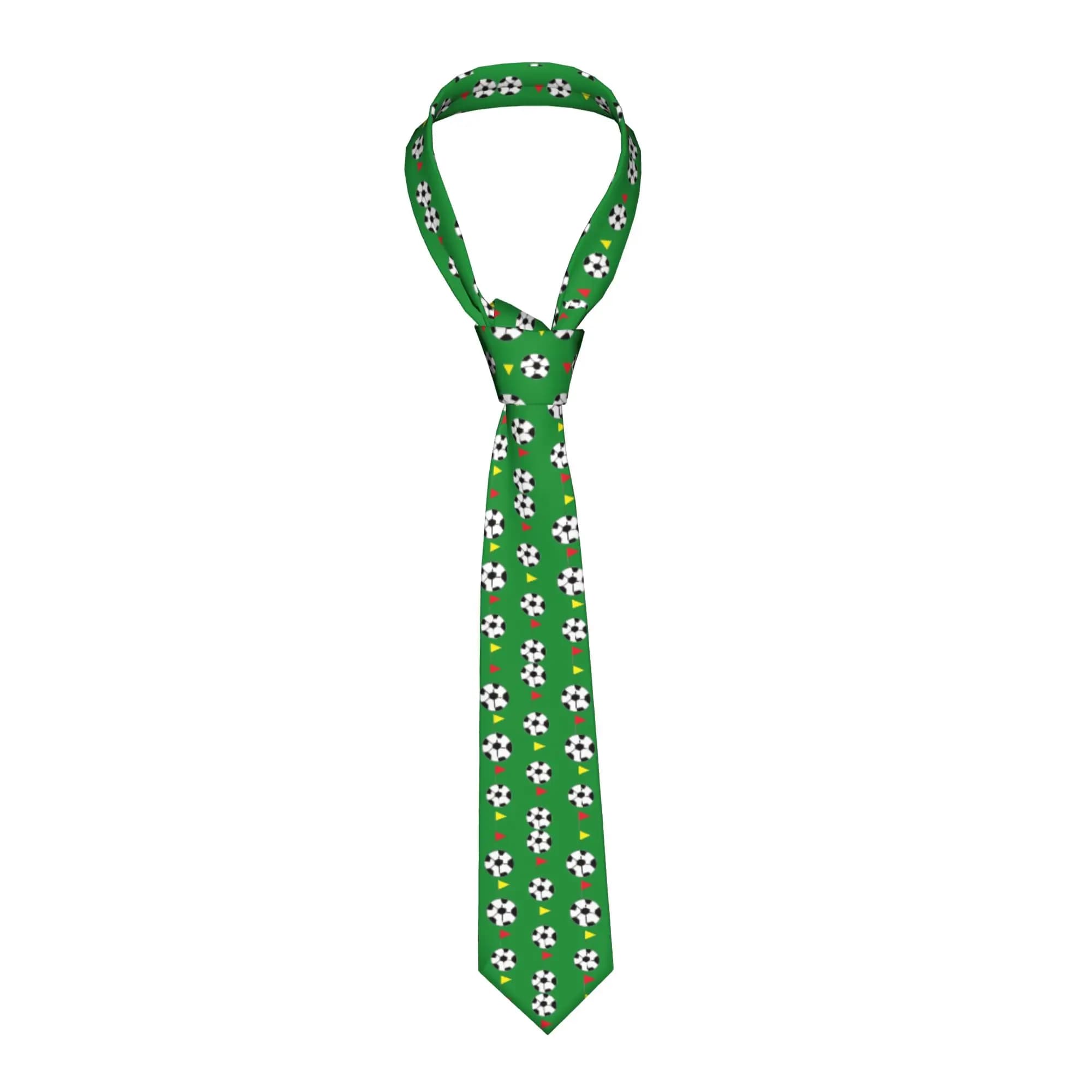 Cravatta a tema palloni da calcio unisex, 8 cm, simpatica cravatta a cartoni animati per uomo, accessori casual stretti