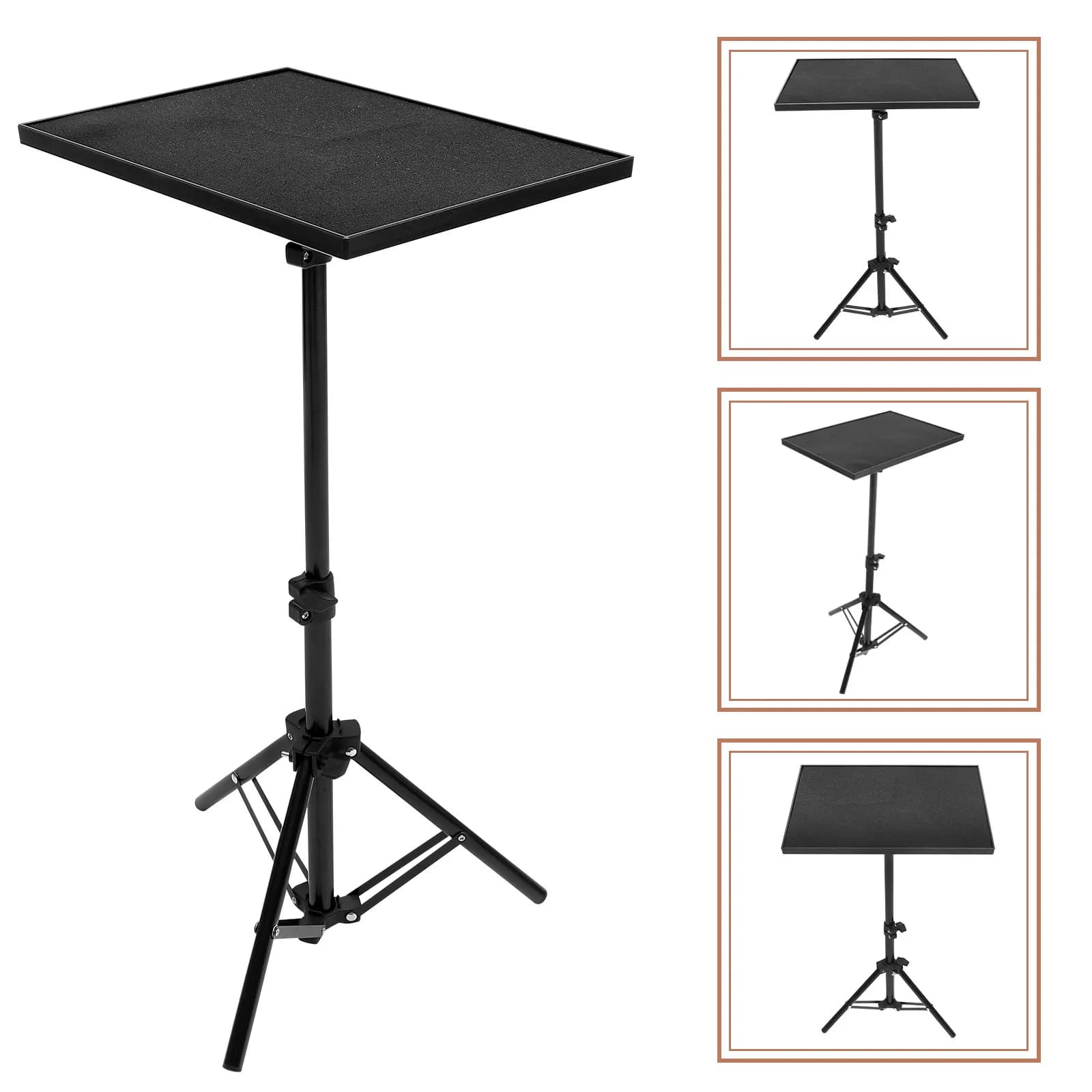 Sturdy Foldable Projector Stand Adjustable Height Laptop Projector Table Shelf Holder Flat Surface Portable Tripod for Office