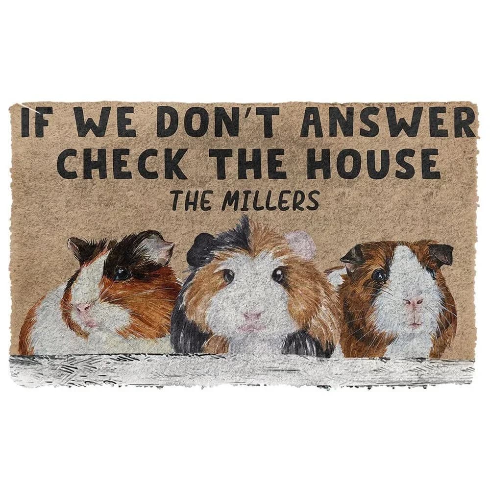 CLOOCL Guinea Pig 3D Prima di rotture nella mia casa Zerbino Decor Tappeto Morbido Flanella Zerbino antiscivolo per portico della camera da letto