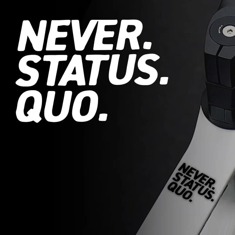 4PCS/SET NEVER STATUS QUO Sticker Black White Waterproof Vinyl Decal For Bike Car Laptop Motorcycle Helmet Auto Exterior Decal