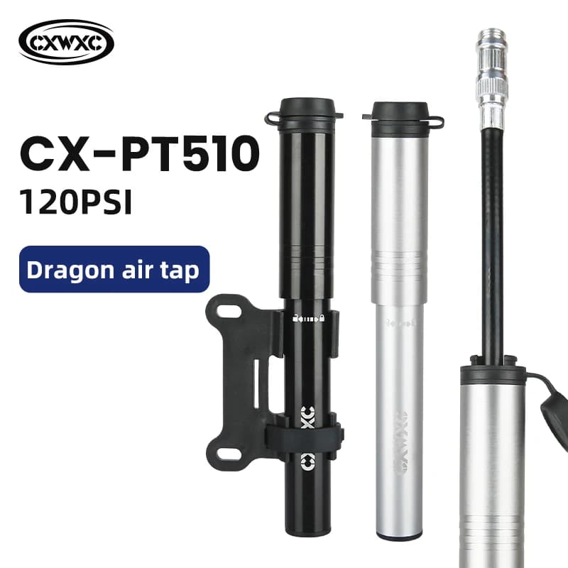 CXWXC 120psi pompa per bicicletta portatile conversione a doppia valvola Presta e Schrader MTB bici da strada Mini gonfiatore per pneumatici in alluminio leggero