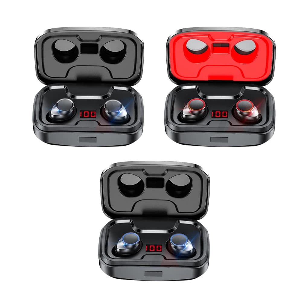 1 pair of V5.0 earphones compatible with Bluetooth, rechargeable wireless earphones, sweat resistant, with buttons control, racing headphones
