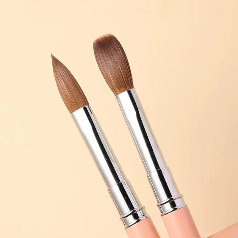 1 pz Pennello per Nail Art con Manico Giallo in Pelo di Kolinsky, Pennello per Gel UV Acrilico, Pennello per Intaglio, Strumento per Pittura e Disegno Unghie Fai da Te con Liquido e Polvere