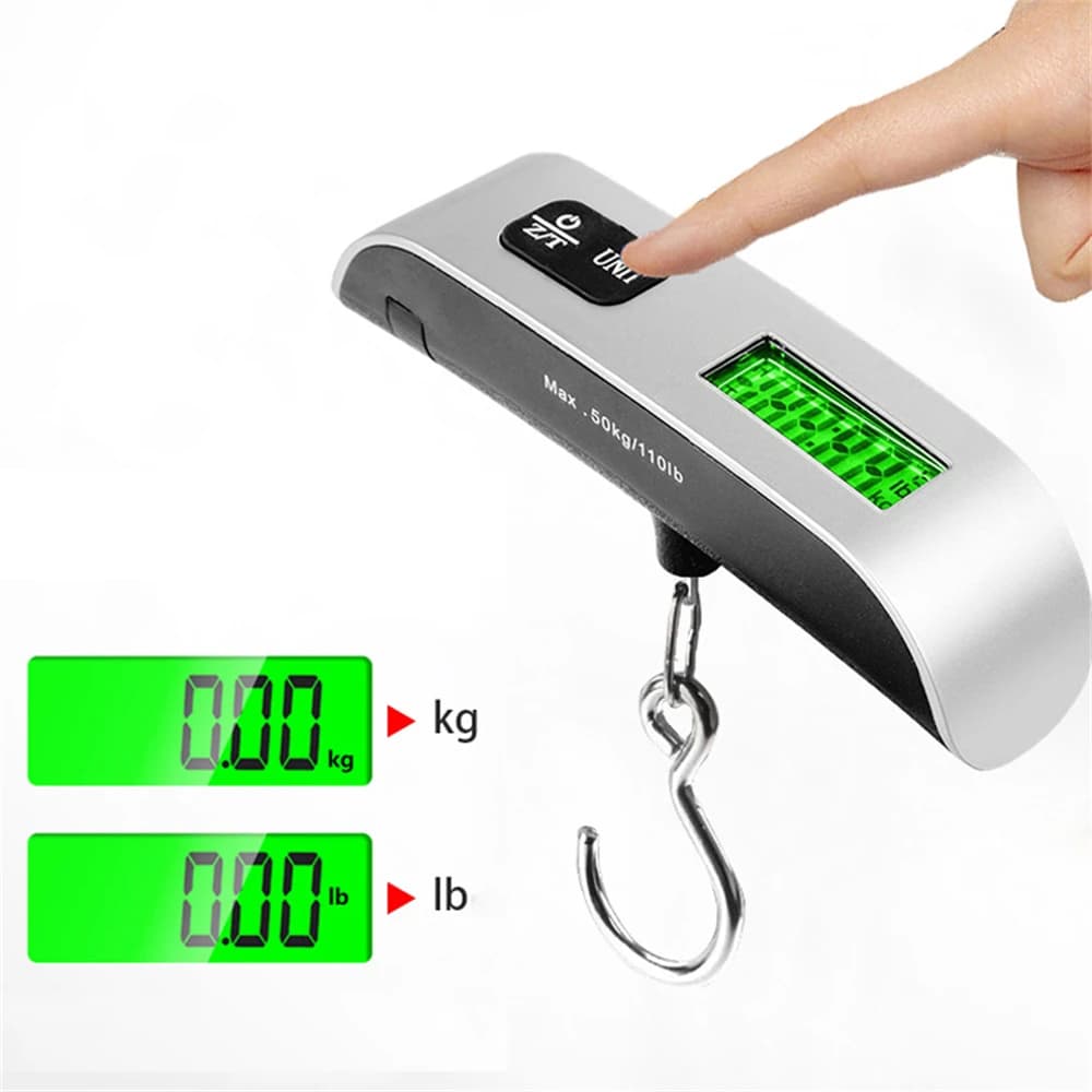 110lb/50kg bilancia digitale portatile Display LCD bilancia elettronica a gancio bagaglio appeso valigia bagaglio da viaggio strumento di bilanciamento del peso
