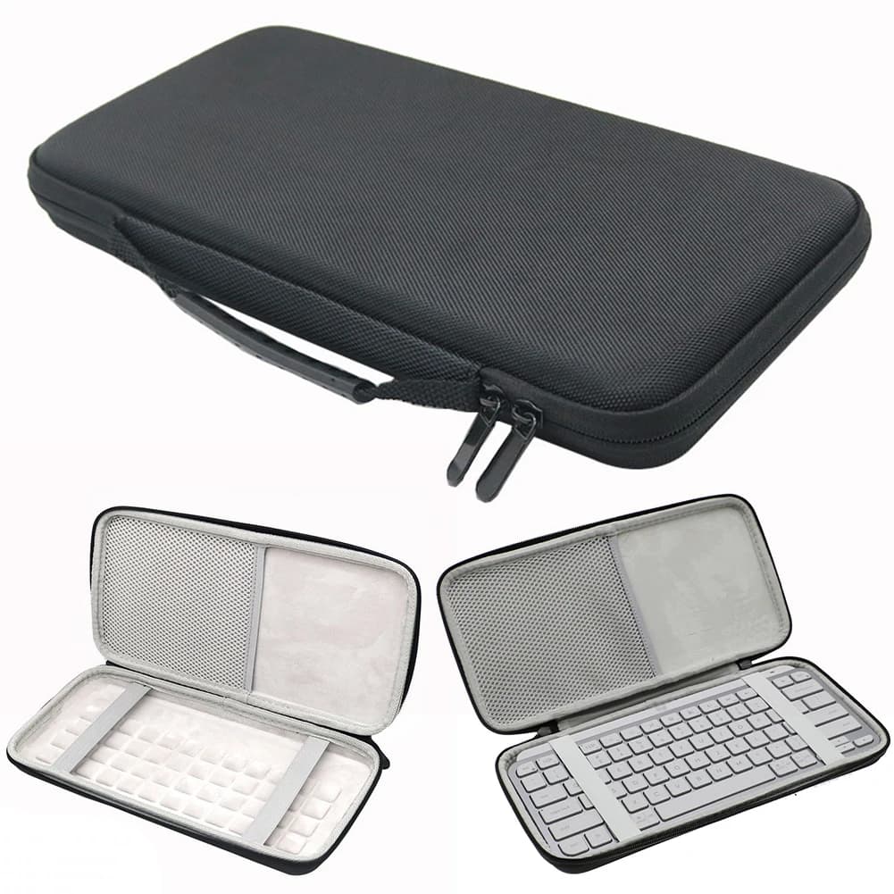EVA hard case with illuminated keyboard, Logitech MX Keys Mini wireless keyboard travel case