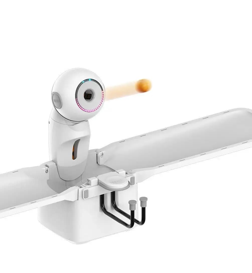 Robot da Ping Pong Professionale Pusun Dora in Metallo e ABS, Controllo Smart tramite APP, Arco Regolabile, 150 Palline, per Uso Domestico e Allenamento in Club