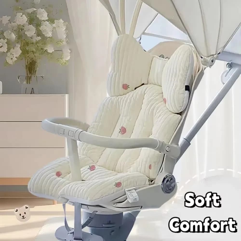 Cuscino per passeggino bifacciale Cuscino per seggiolino per bambini traspirante orso carino Cuscino per seggiolino auto per bambini morbido e multifunzionale