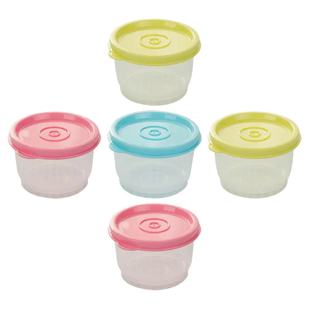 5Pcs 160Ml Reusable Lunch Box Small Snack Containers for Leakproof Condiment Cups with Lids Food Grade Portable Salad