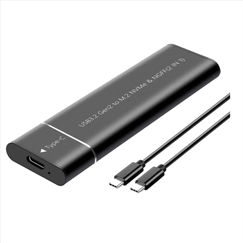 Nuovo--M.2 Nvme SATA SSD Adattatore per custodia USB 3.2 Gen2 20Gbps Nvme esterno a USB SATA M-Key / Chiave B + M
