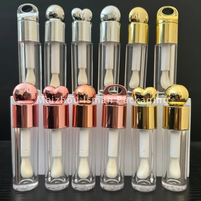 50 empty pieces in pink gold plastic for foundation concealer heart-shaped packaging lipstick container for cosmetic makeup sticks 7 ml