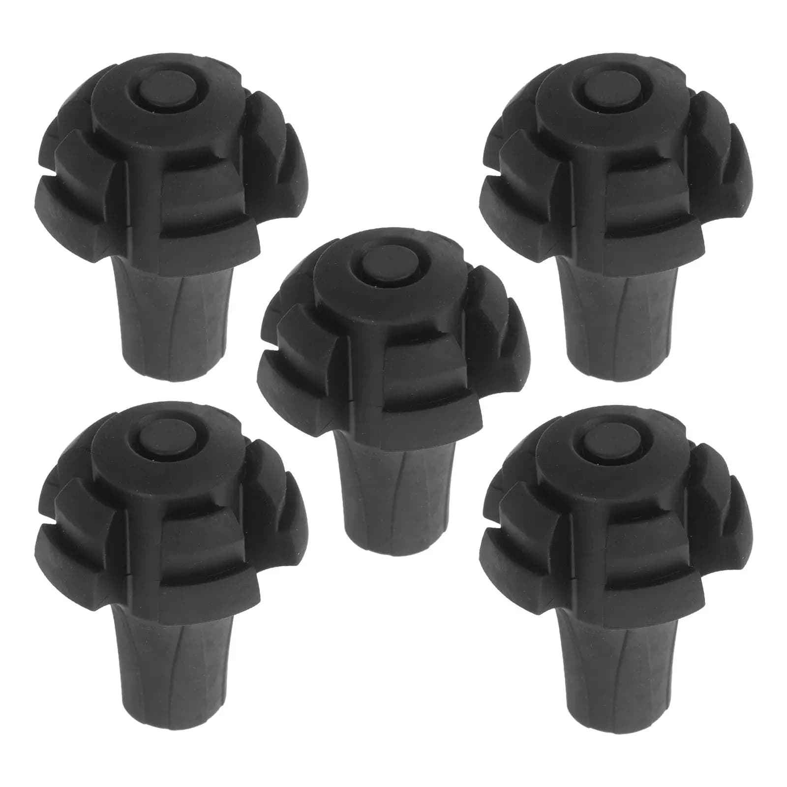 5Pcs Hiking Pole Tips Replacement Set Shock Absorbing Antiskid Plastic Trekking Pole Tip Covers for Outdoor Walking Sticks 11Mm