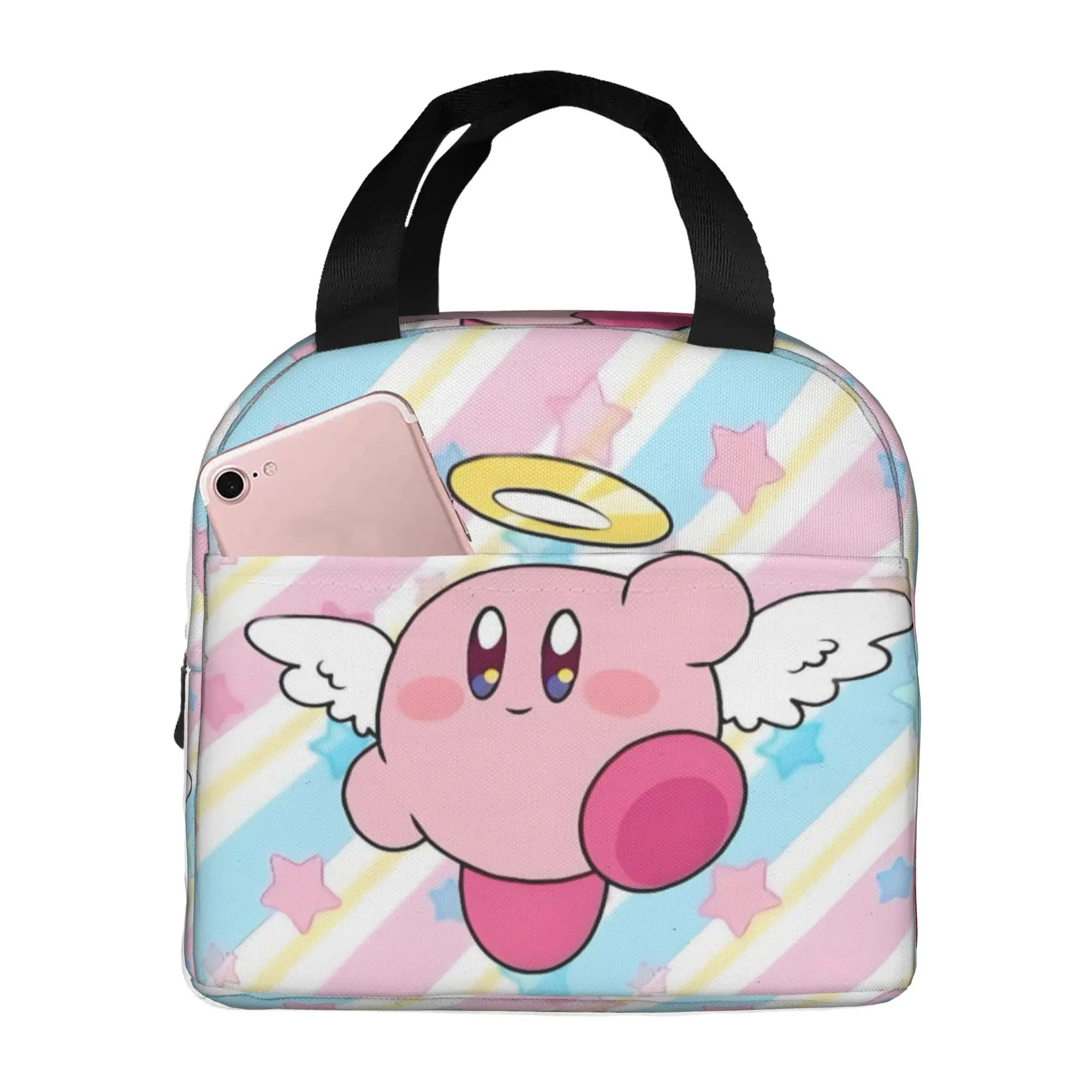 K-Kirbys Resuable Lunch Box for Women Waterproof Kawaii Cartoon Doll Star Animal Thermal Cooler Food Insulated Lunch Bag School
