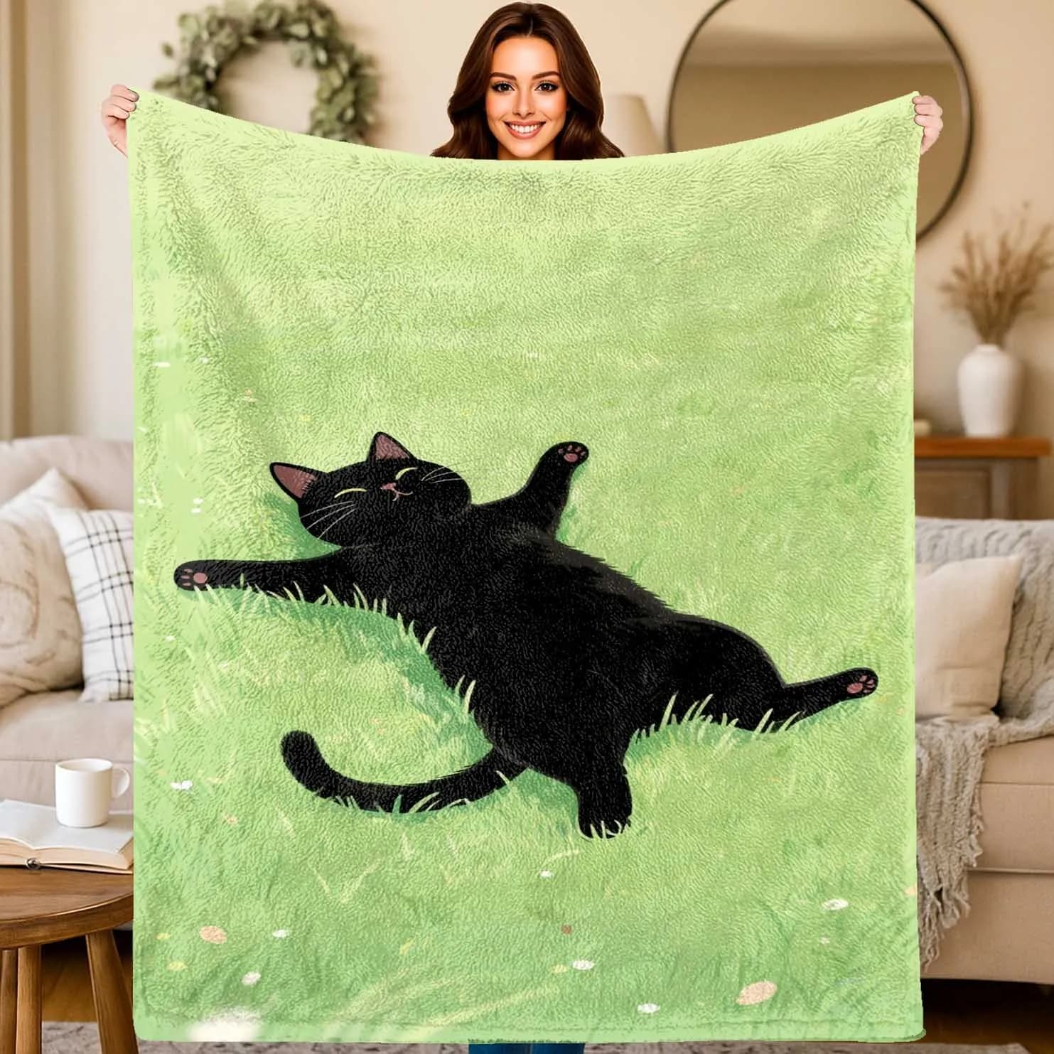 Large Lightweight Blanket With Sweet Pet Animal Print Perfect For Adult Couch Lounging Weekend Napping And Cozy Warmth