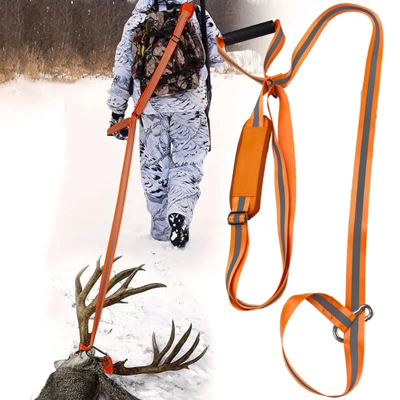 Ribbon rope for deer pulling hunting accessories Swing strap for deer hunting with handle Reflective harness Hunting equipment for deer hunters