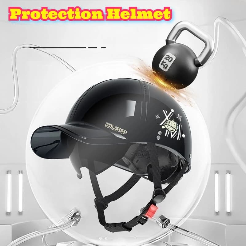Unisex summer helmet for solar protection for motorcycle, certificate for electric bike, bicycle, half shell, light, breathable, windproof