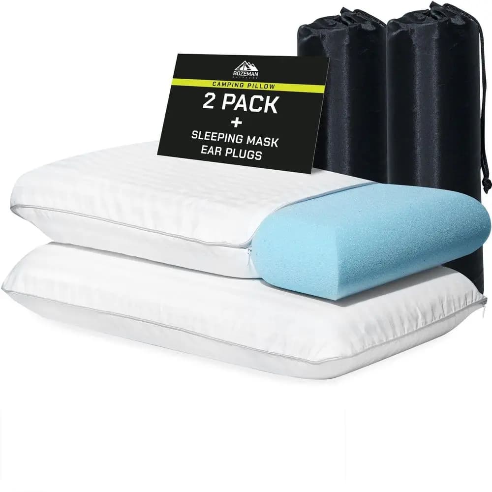 Camping cushion, 2 pack, memory foam cushions, 2 pack for sleeping bag and hiking, reliable and comfortable