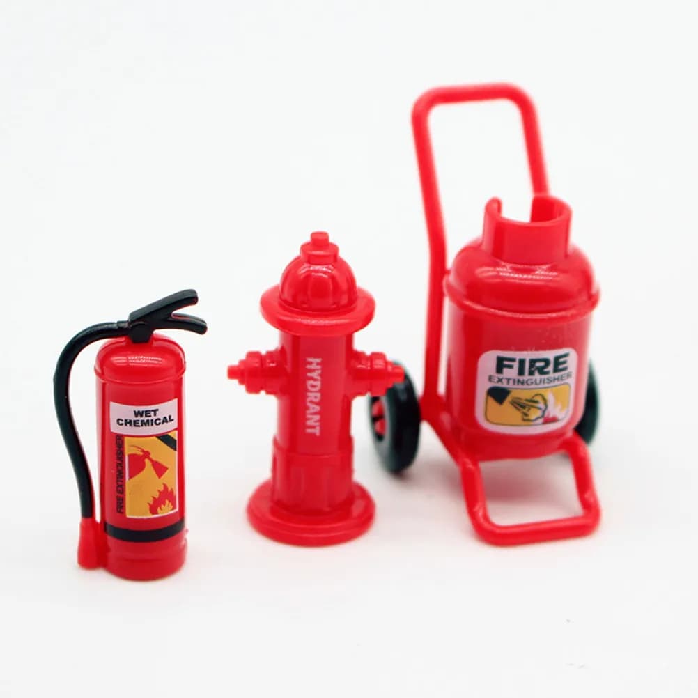 Set di Mini Estintori Realistici, Bombole di Gas e Idranti Antincendio per Decorazione Casa delle Bambole, Accessori per Scenografie e Oggetti di Scena Fotografici