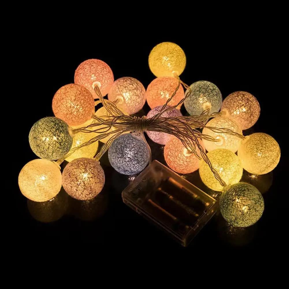 Lampada da fata decorativa per feste di matrimonio di Natale, alimentata a batteria, impermeabile, con batuffolo di cotone, 10/20/40 LED