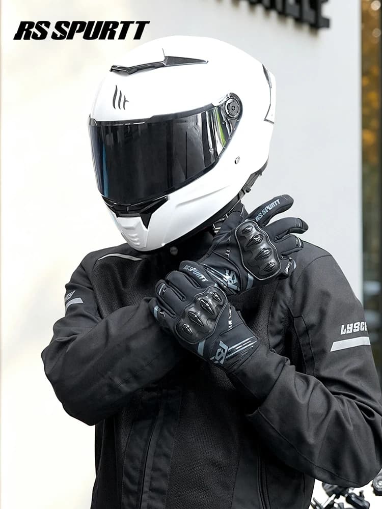 RS Waterproof Commuting Motorcycle Gloves Touchscreen Anti-Slip Full Finger Travel Riding Gear Gloves for Men Women