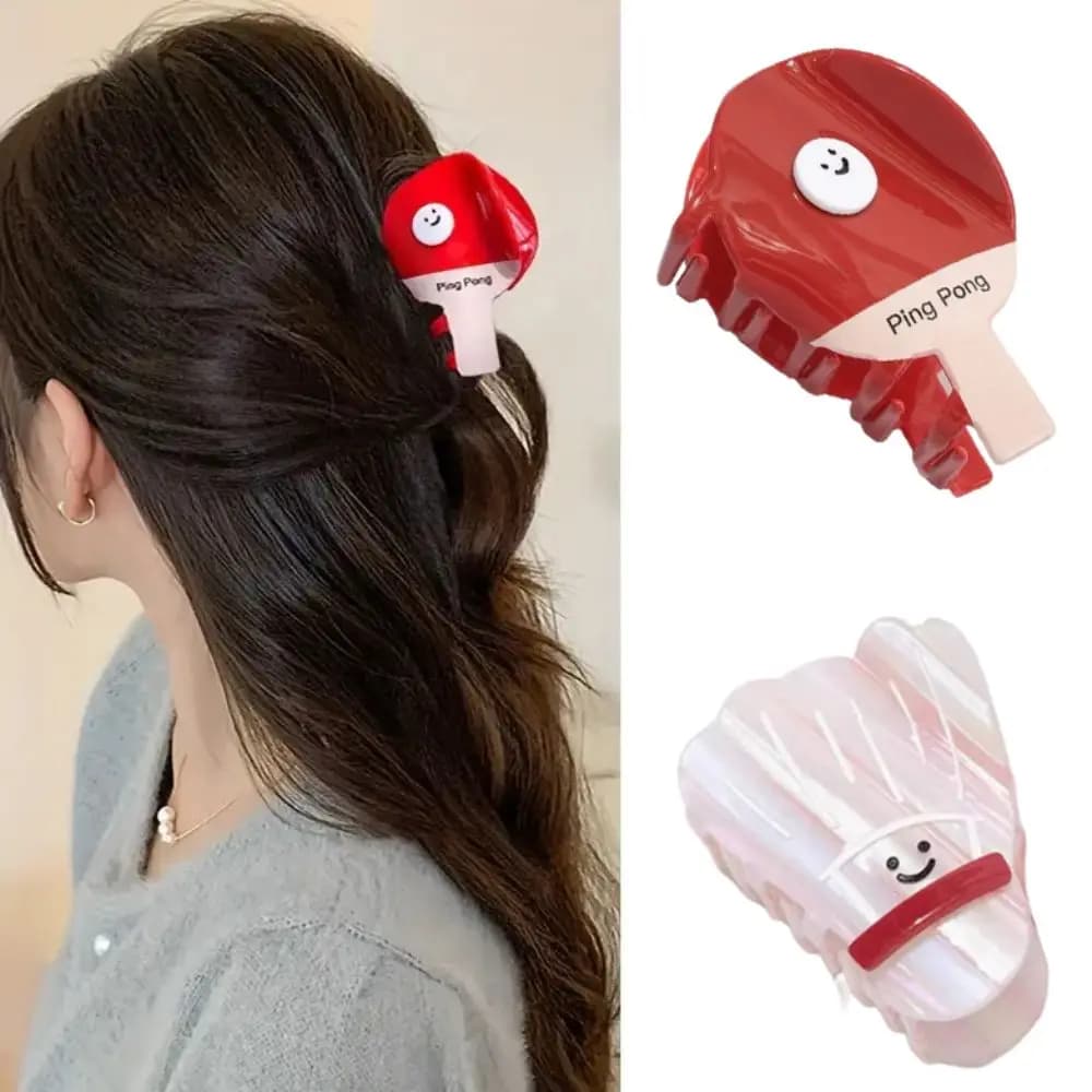Forcina unica per racchetta da ping pong dolce, piccola forcina da badminton per cartoni animati, accessori per capelli da fata antiscivolo, decorazione per donna