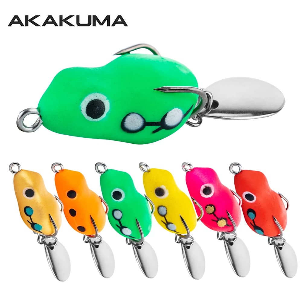 6 pcs Floating Sauce Frog Rack Fishing baits Rana Morbida 2.9 cm/3g Topwater Casting Esca 3D Eyes Sequins Swimbait for Snakehead Trota Spigola