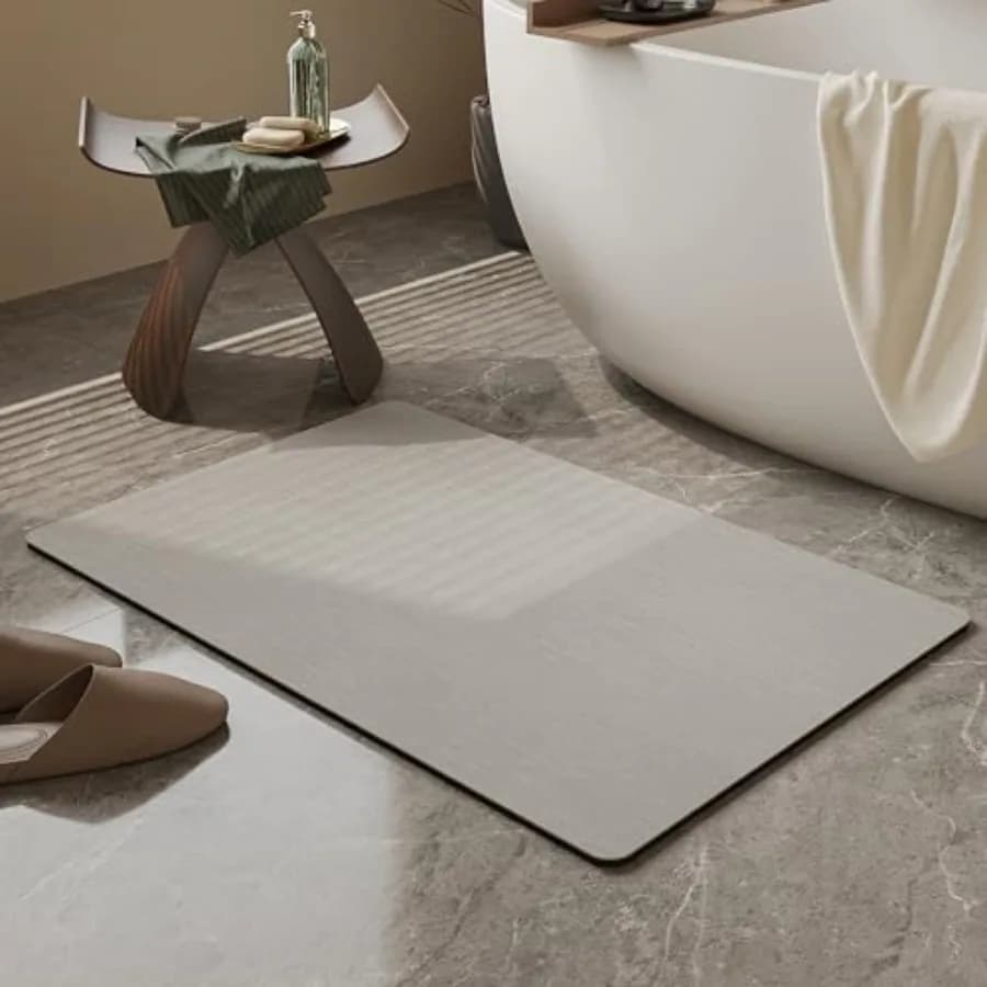 Tappetino da Bagno in Gomma Antiscivolo, Asciugatura Rapida, Assorbente, Sottile, Adatto per Sotto la Porta, Tappetini per Pavimento del Bagno - Tappeto per Doccia