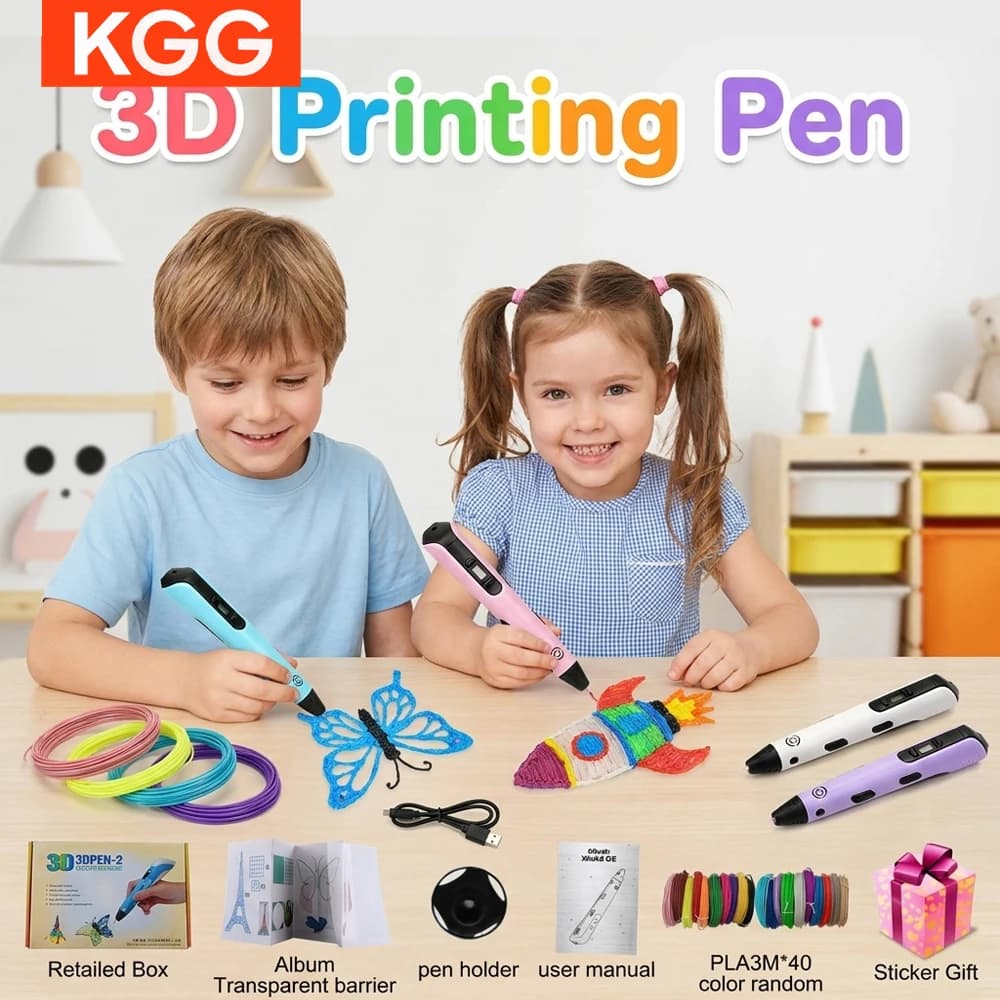 Penna per Stampa 3D con Display LCD, Filamento PLA 1.75mm, Ugello 0.7mm, Regalo Educativo DIY per Bambini, Natale e Compleanno