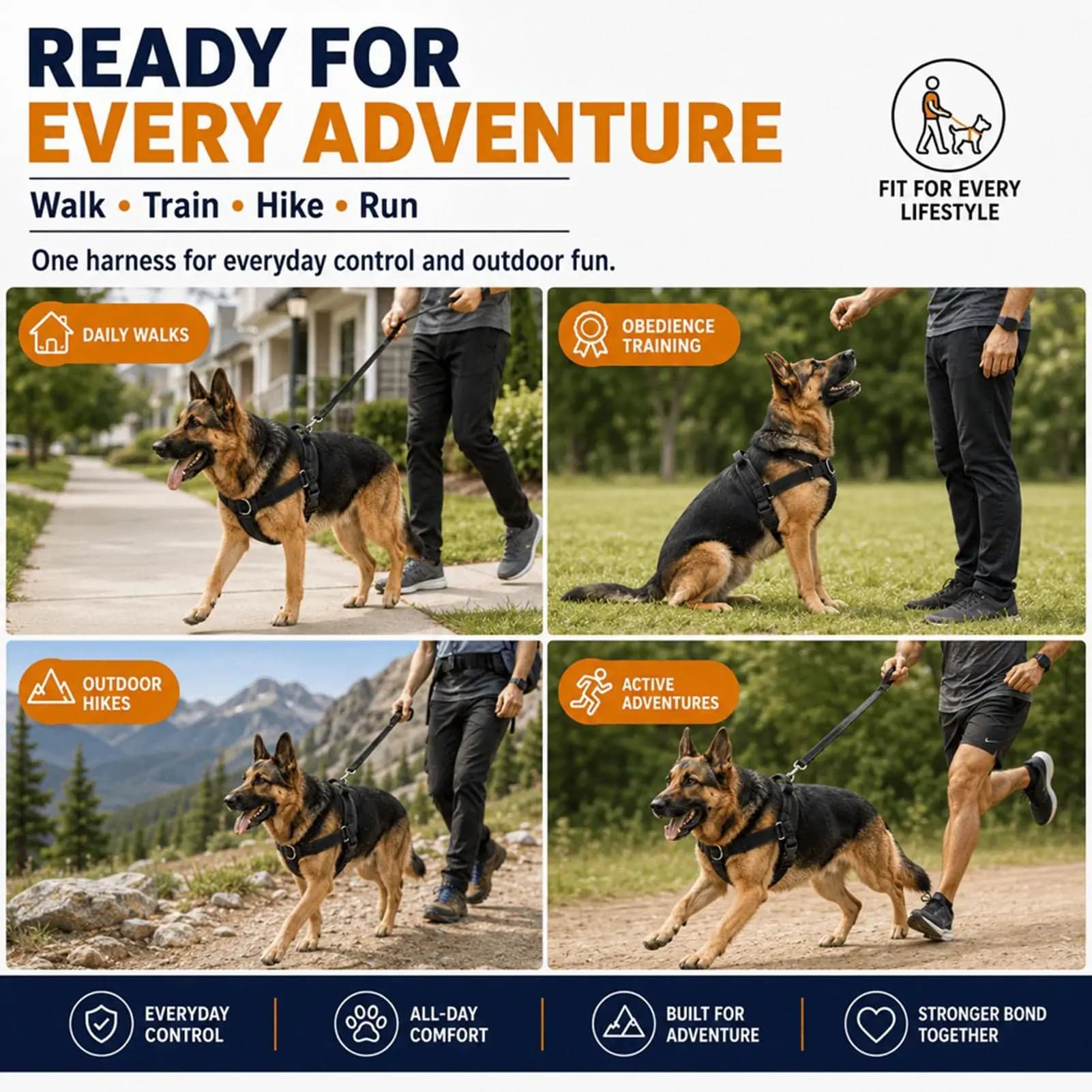 Anti Pull Dog Harness Breathable Mesh Adjustable Anti-Choke Escape Proof Dog Vest Harness For Daily Walking Training Weekend
