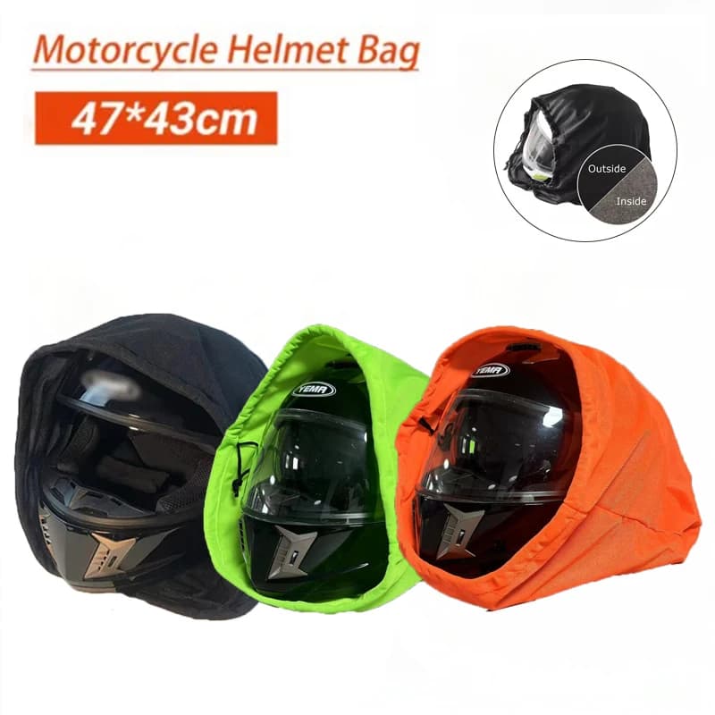 Helmet bag Soft plush helmet bag with drawstring Dustproof pocket Waterproof helmet bag for helmet half helmet complete for bike