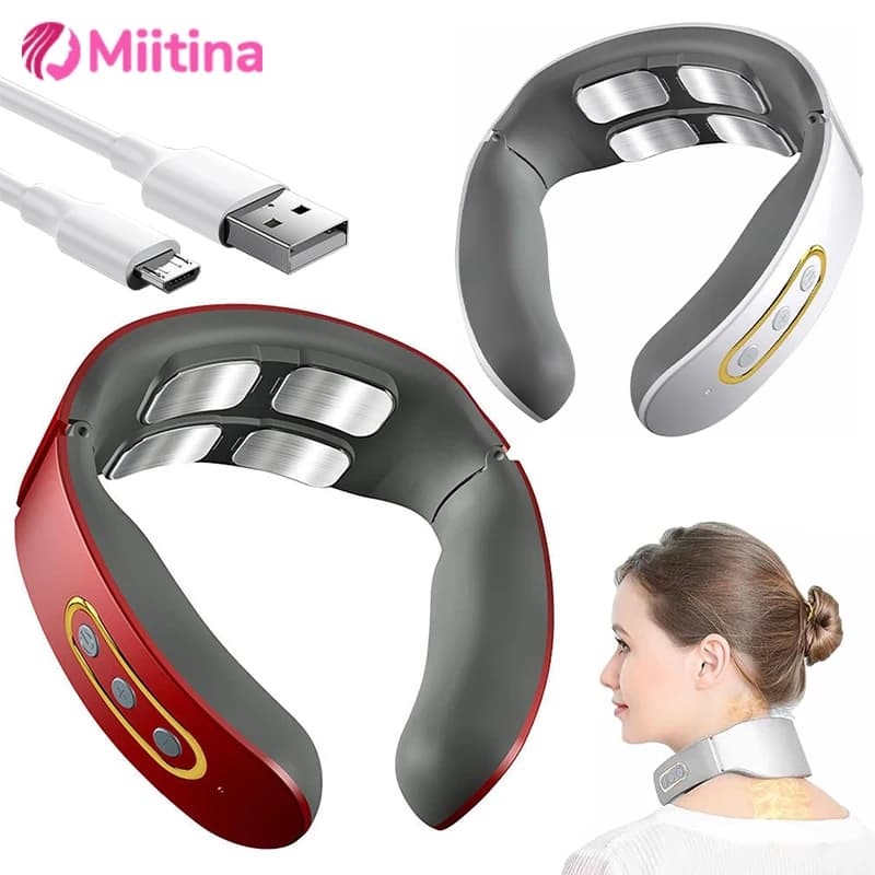 Intelligent neck and back massage device in 6 modes Cervical shoulder relieve pain Muscular Healthcare Portable pulse neck massager