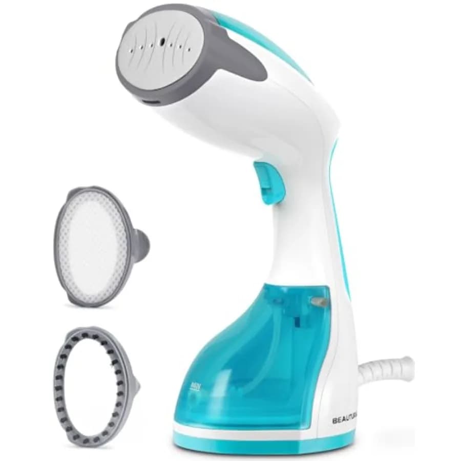 Vaporizzatore Portatile per Vestiti, Rimuovi Pieghe da Tessuti, Riscaldamento Rapido in 30 Secondi, Spegnimento Automatico, Serbatoio d'Acqua Grande Rimovibile