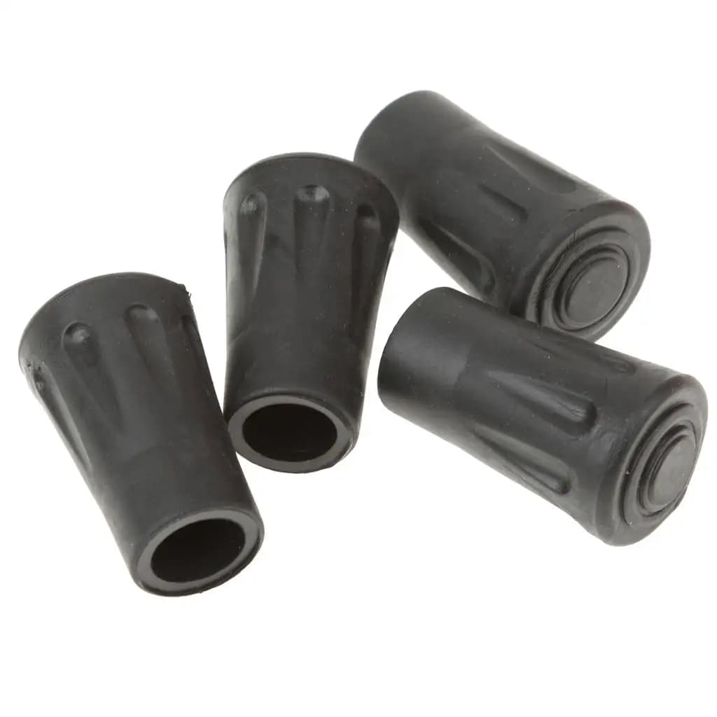 Walking Stick Rubber Tip 4cm Heavy Duty Trekking Pole Cap Hiking Pole Tips Pack for Urban and Trail Surfaces
